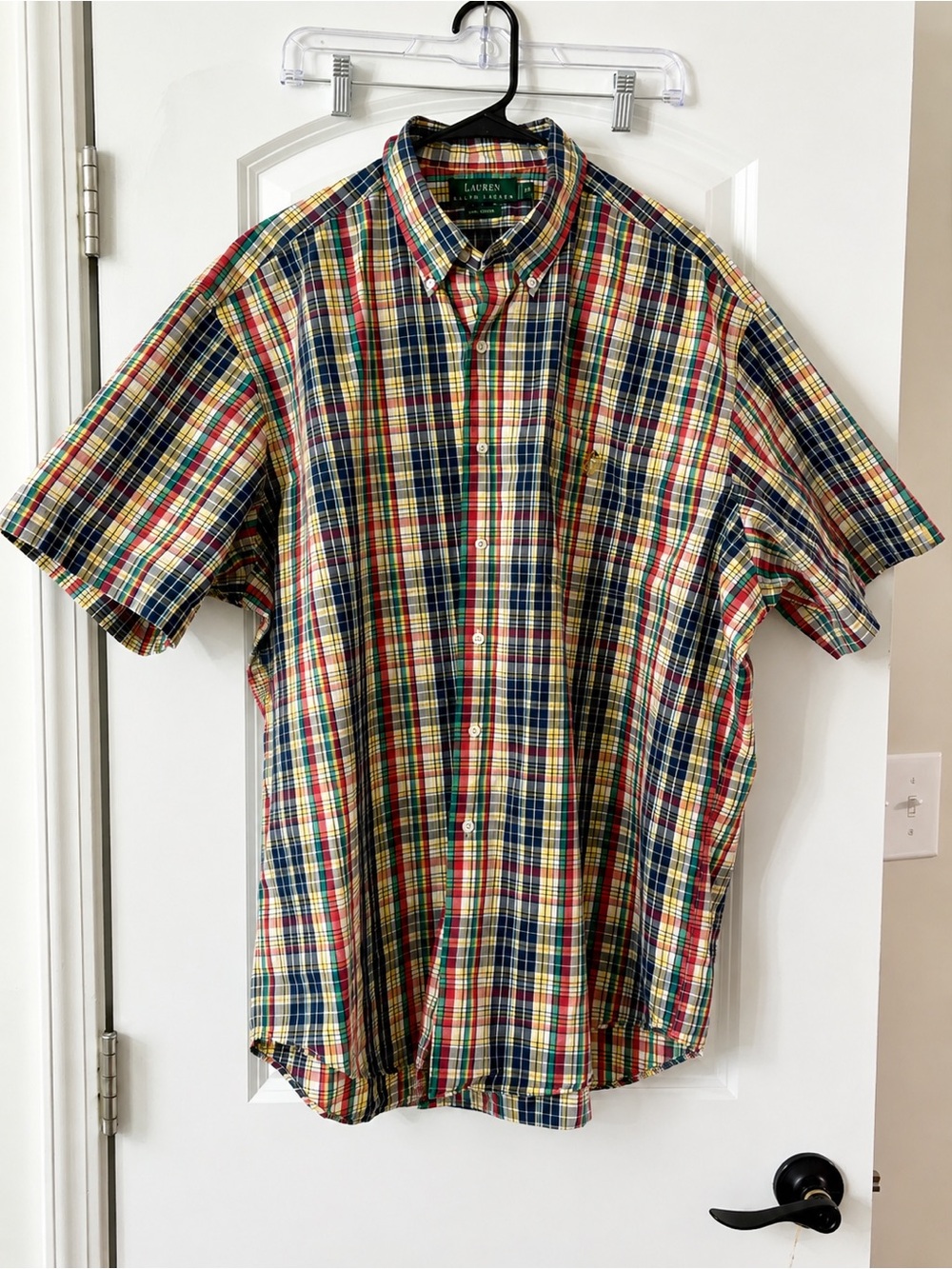 Lauren Ralph Lauren Men’s Multicolor Plaid Short-Sleeve Button-Down Shirt